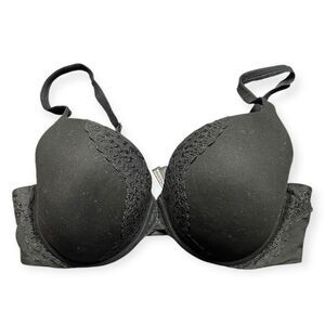 VICTORIA’S SECRET Women’s Black Lace Trim Perfect Shape Push-Up Bra Size 38D